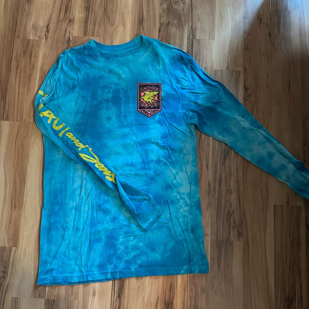 Maui and Sons Blue Tie-Dye Long Sleeve Tee